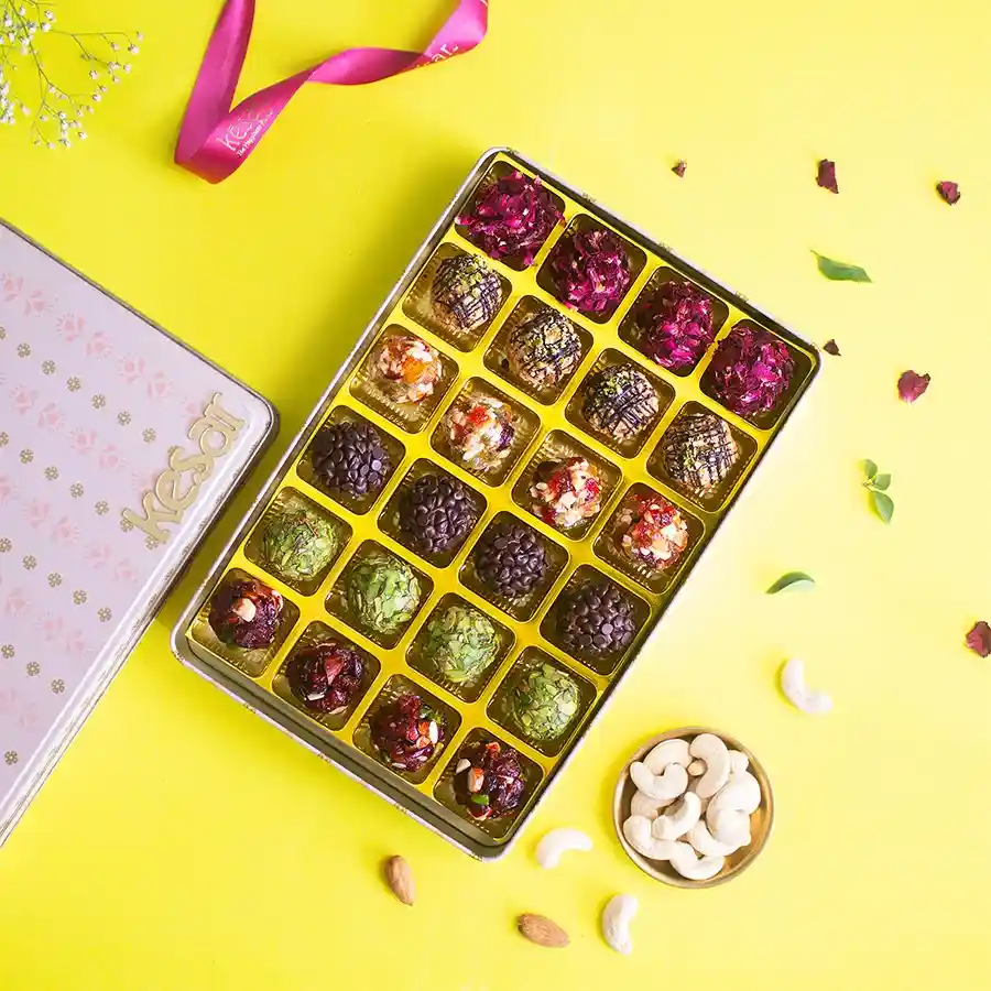 Flavored Assorted Gourmet Laddoos Box by Kesar