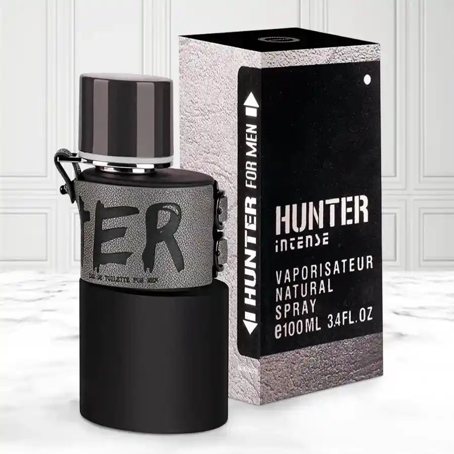 Armaf Hunter Intense EDT for Men in a sleek 100 ml bottle, perfect for gifting or personal use.